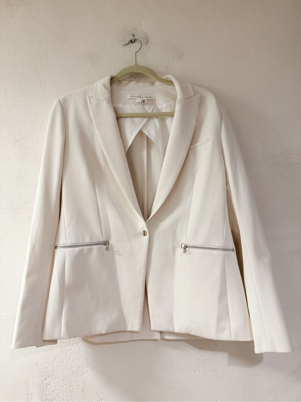 Veronica Beard Iconic Scuba Dickey Blazer Jacket in White Size 14 - Picture 2 of 9